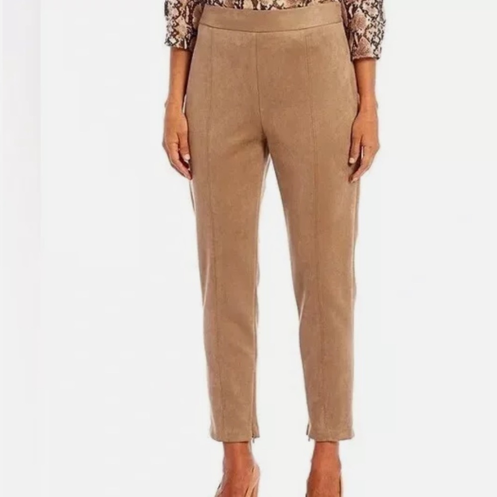 Preston & York ‘Doris’ Straight Leg High Rise Ankle Stretch Suede Pants Size 18